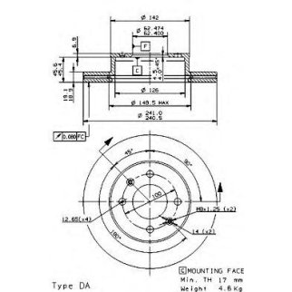 Диск тормозной brembo 09.9537.20 фото