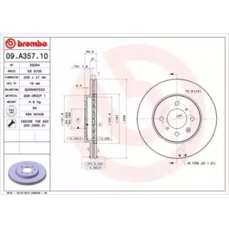 Диск тормозной brembo 09.A357.10 фото