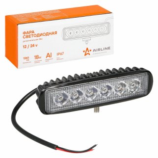 Фара светодиодная прямоугольная, 6 LED направленный свет, 18W (157х42х40) 12/24V (ALED004) фото