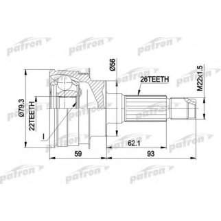 ШРУС наружный передний PATRON PCV1138 фото