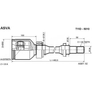 ШРУС внутренний ASVA TYID-5010 фото