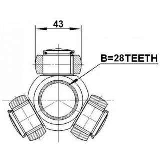 Трипоид 28x43.1 FORD MONDEO 2007-2014 FEBEST 2116-CA220 фото 2