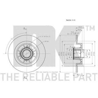 Диск тормозной задний (в сборе с подшипником и кольцом АВС) с антикорозийным покрытием (274x11mm) / фото