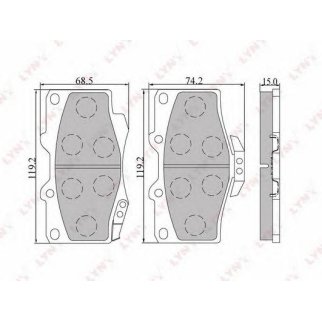 Колодки тормозные передние к-кт LYNXauto BD-7501 фото