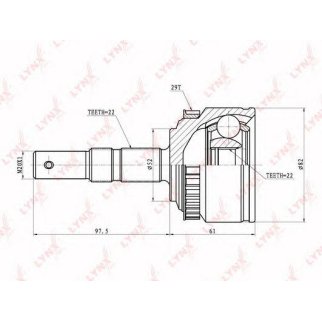 ШРУС наружный передний LYNXauto CO-5908A фото