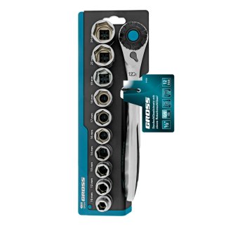 Набор торцевых головок ,трещетка 120 зубьев 12 предметов 1/2 // Gross фото 11