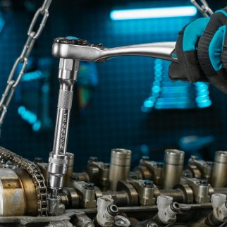 Набор торцевых головок ,трещетка 120 зубьев 12 предметов 1/2 // Gross фото 15