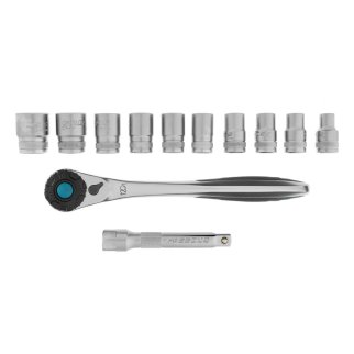 Набор торцевых головок ,трещетка 120 зубьев 12 предметов 1/2 // Gross фото