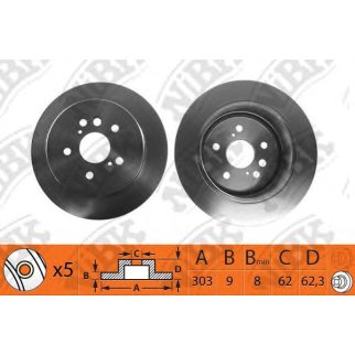 Диск тормозной задний TOYOTA RAV4 II 00-05/CHERY Tiggo /D=303mm NIBK RN1207 фото