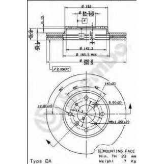 Диск тормозной передн HONDA: ACCORD VII 98-02, ACCORD VII купе 98-03 фото