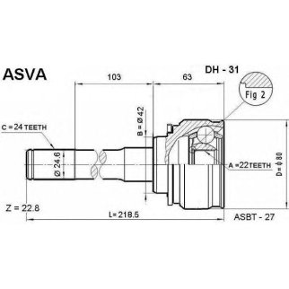 ШРУС наружный ASVA DH31- фото