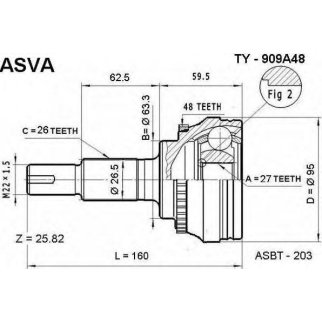 ШРУС наружный ASVA TY-9-09A48 фото