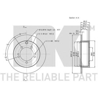 Диск тормозной задний (262x9,5mm) / MITSUBISHI Pajero Pinin 00~07 фото