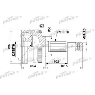 ШРУС наружн к-кт 27x56x32 ABS:42T NISSAN: PRIMERA с ABS 2.0 10.90- фото