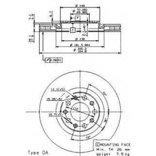 Диск тормозной brembo 09.9363.21 фото