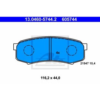 Колодки тормозные задние дисковые к-кт ATE 13.0460-5744.2 фото