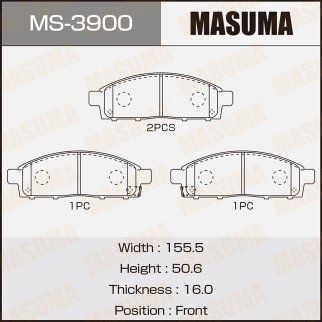 Колодки тормозные передние к-кт Masuma MS-3900 фото