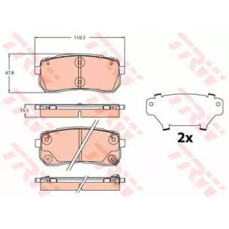 Колодки задние HYUNDAI H-1 08-, ix55, KIA CARNIVAL III GDB2112 фото