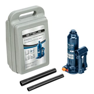 Домкрат бутылочный 2т гидравлический подъем 178-338 мм в кейсе STELS фото