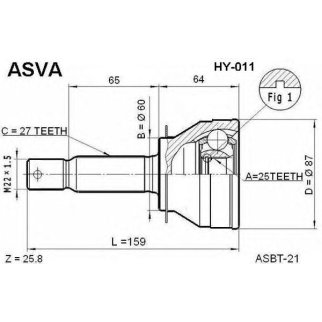 ШРУС наружный ASVA HY-0-11 фото