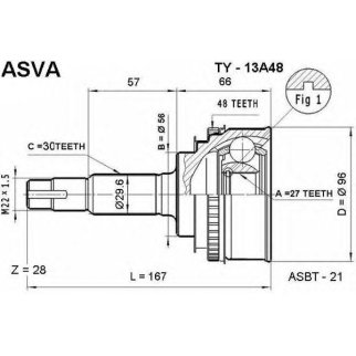 ШРУС НАРУЖНЫЙ 27x56x30 фото