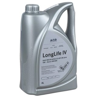 Масло моторное AGR Longlife 4 0W-20 синтетическое 4 л G S52577M4 фото
