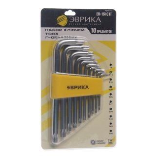 Набор ключей TORX Г-образных T9-T50 10пр. ЭВРИКА фото