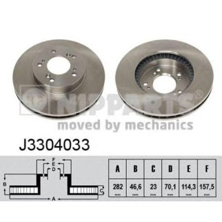 Диск тормозной передний вентилируемый NIPPARTS J3304033 фото