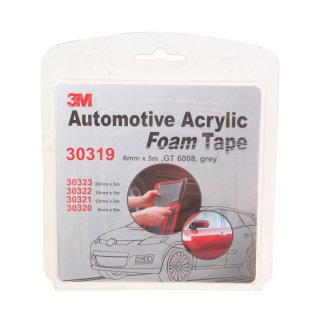 Скотч 3М двусторонний GT6008 6мм х 5м х 0,8мм, серая фото