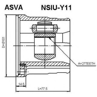 ШРУС внутренний ASVA NSIU-Y11 фото