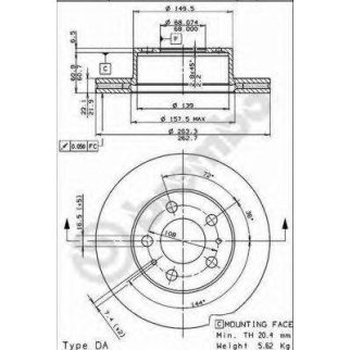 Диск тормозной brembo 09.4629.10 фото