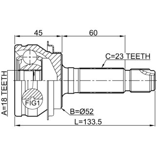 ШРУС НАРУЖНЫЙ ЗАДНИЙ 18X52X23, шт фото 2