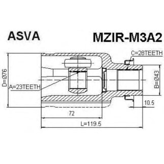 ШРУС внутренний ASVA MZIR-M3A2 фото
