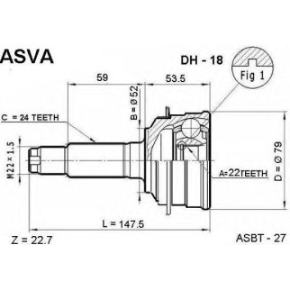 ШРУС наружный ASVA DH18- фото