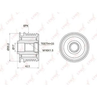 Шкив генератора LYNXauto PA-1009 фото