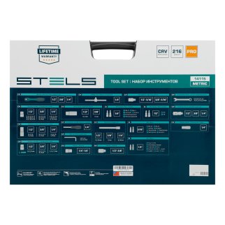 Набор инструмента 1/2"-1/4"-3/8" 216 предметов Stels фото 29