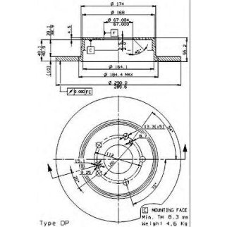 Диск тормозной brembo 08.7211.21 фото