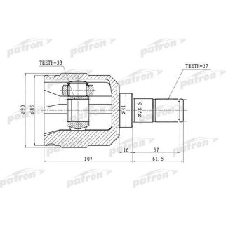 Шрус привода PATRON PCV1355 фото