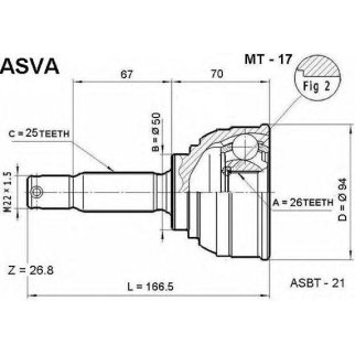 ШРУС наружный ASVA MT-1-7 фото