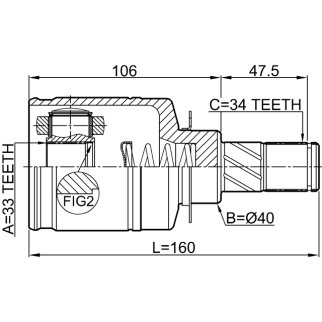 ШРУС ВНУТРЕННИЙ ЛЕВЫЙ 33X40X34, шт фото 2