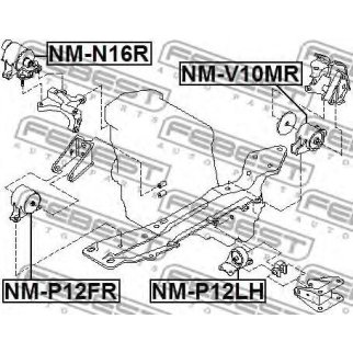 Опора КПП левая FEBEST NM-P12LH фото