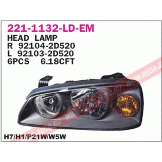 Фара левая DEPO 221-1132L-LD-EM фото