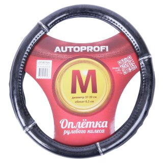 Оплетка на руль GL-1025 BLACK/WOOD PU кожа с гелевым наполнителем AUTOPROFI /1/10 фото