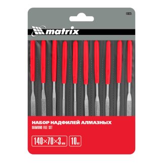 Набор надфилей алмазных 140х70х3 10шт MATRIX фото 8