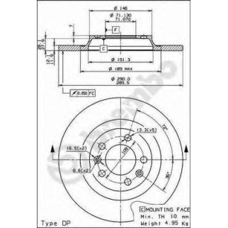 Диск тормозной brembo 08.8682.11 фото