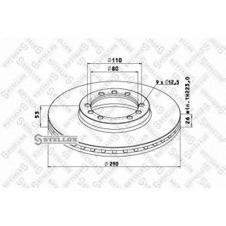 85-00717-SX_диск торм. 1ШТ. !перед. 290x110x53x26 n9x12.5 Iveco фото