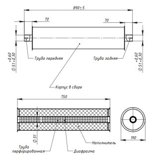 Глушитель основной TRIALLI EMM 0309 фото 2