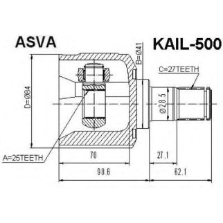 ШРУС внутренний ASVA KAIL-500 фото