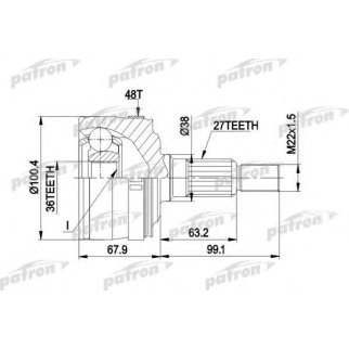 Шрус привода PATRON PCV1373 фото