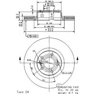 Диск тормозной brembo 09.9540.11 фото